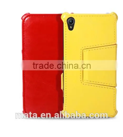 Factory Direct Selling Stand Function PU Leather Case For Sony Xperia Z2