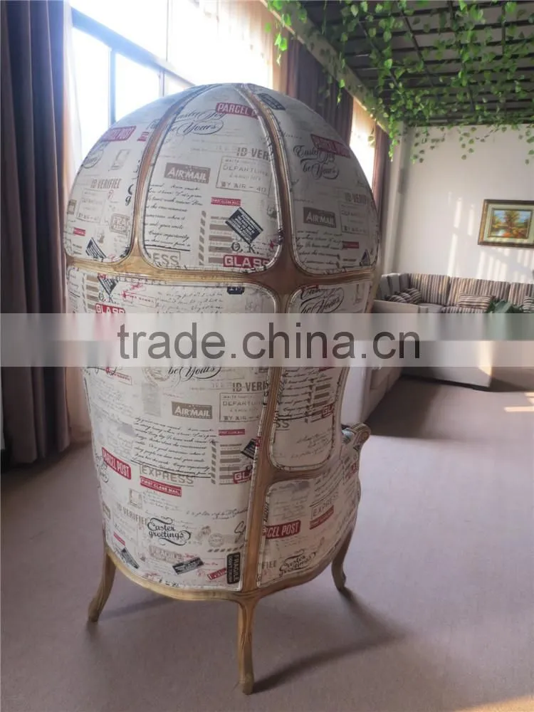 High Back Wooden Egg Chair
