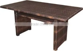 outdoor rattan table with tempered glass in different design