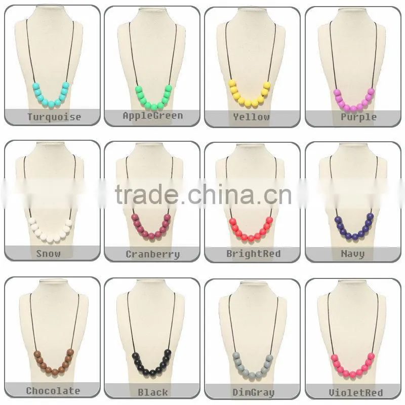 Handmade Teether Bead Jewelry/Most Popular Safe Teether Silicone Necklace Bead Landing China Manufacturer