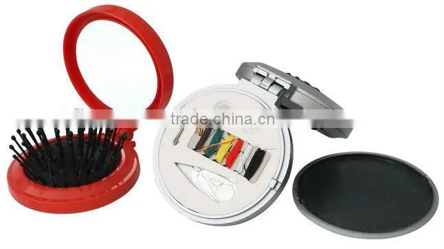 Mini Oval Plastic Pocket Mirror With Comb