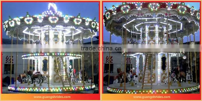 So amazing! luxury playground merry go round horses rides for sale with LED lights