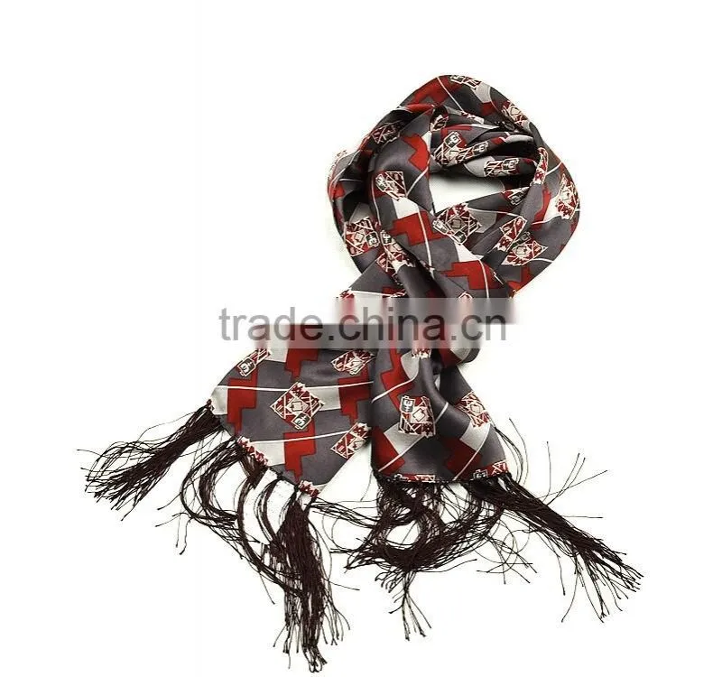 Luxury 100% silk long men scarves customize any design mens scarf