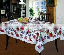 Embossed &shiny pvc rectangular table linens