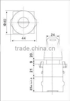 UTL Turn button Switch with Key Dia22mm Self-Reset Self-Locking
