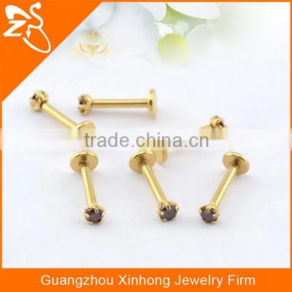 fashion wholesale free clear body implant piercing jewelry gold lip
