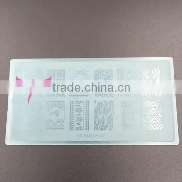 Easam new cheap high quality plastic PVC nail art stamp plate with 6 color available