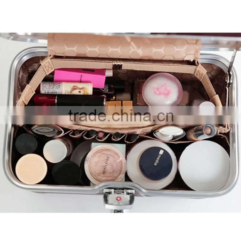 Custom Made Carry On PC Aluminum Frame Handle Aluminum Make Up Kit Bag Case Box