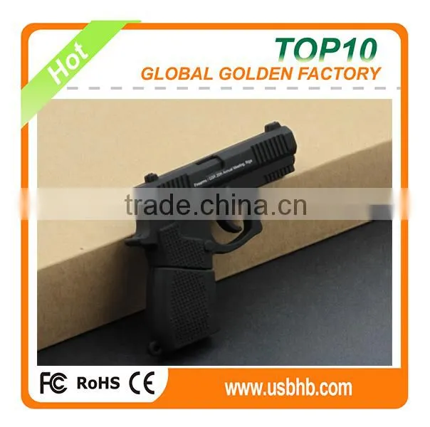 Factory price unique PVC pistol handgun 32gb 2.0-3.0 usb pendrive