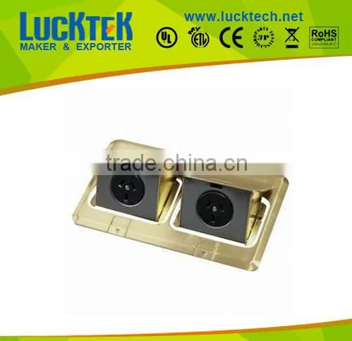 Multifunctional Floor Socket,Double Pop-up Floor Outlet Box brass Australian Socket
