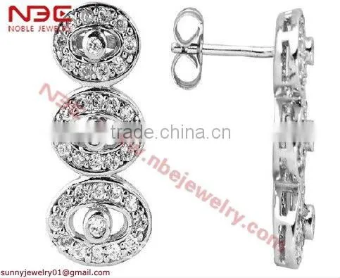 925 sterling silver earring with AAA CZ stone