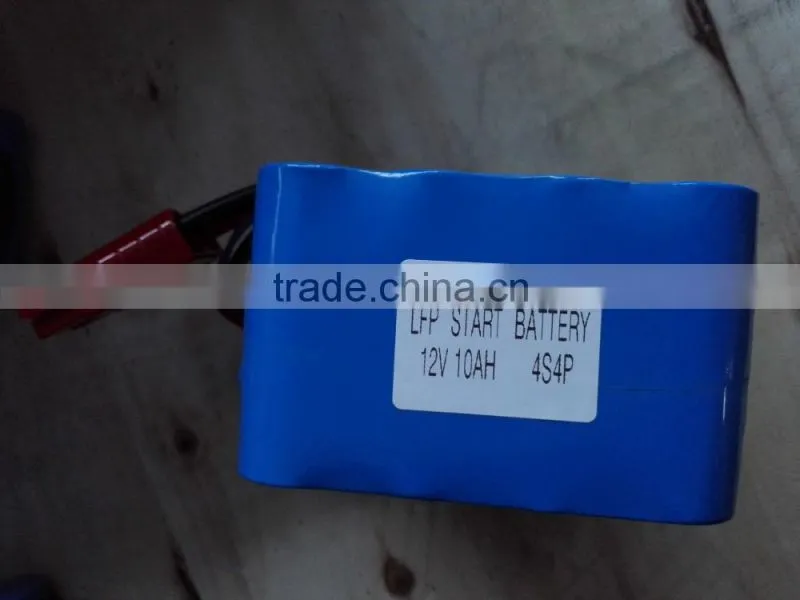 4s4p 26650 lifepo4 motorcycle start battery pack 12V10Ah