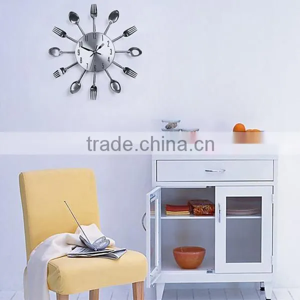 spoon and fork wall clock kitchen clock