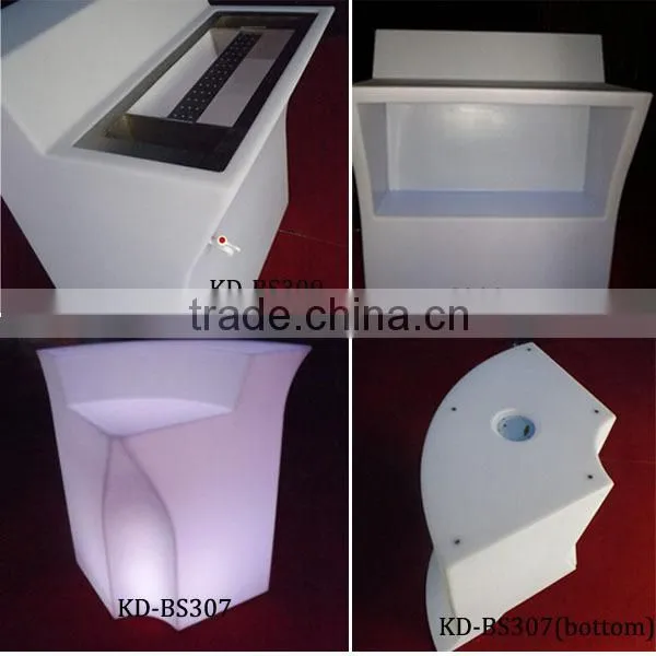 modern illuminated led plastic portable bar counter furniture for salon