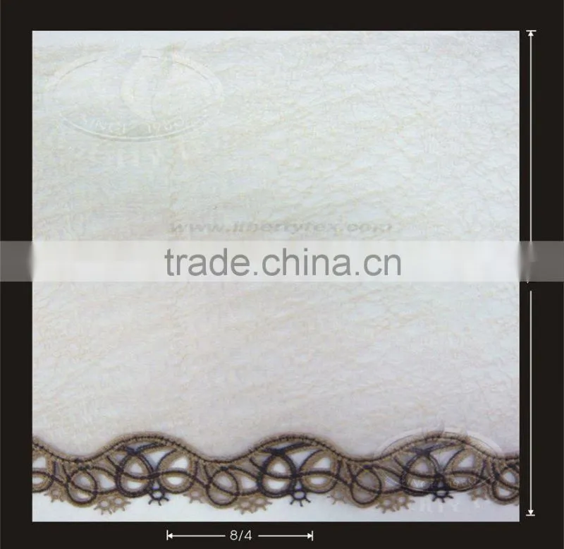 Polyester geometric embroidery lace with Guipure