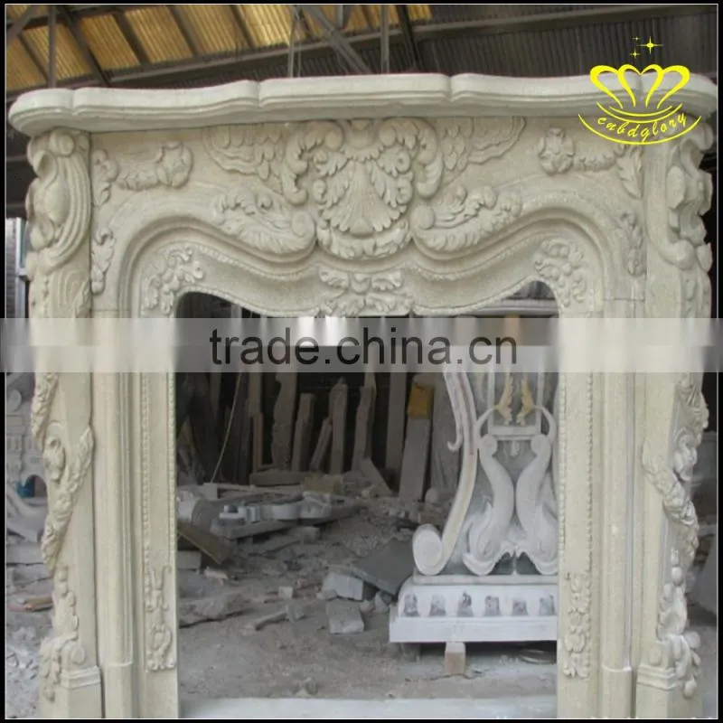 Marble fireplace boutique European door cover Luxury mantel interior decoration
