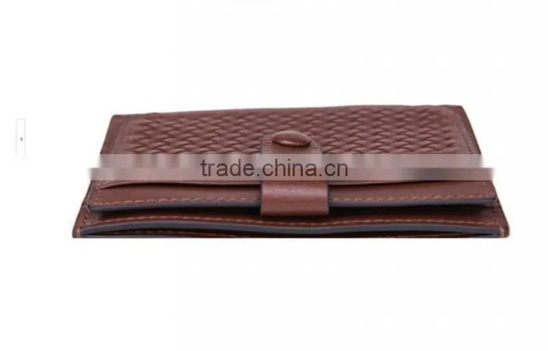 Factory OEM super slim full protect snap closure lightweight braided leather slim bag
