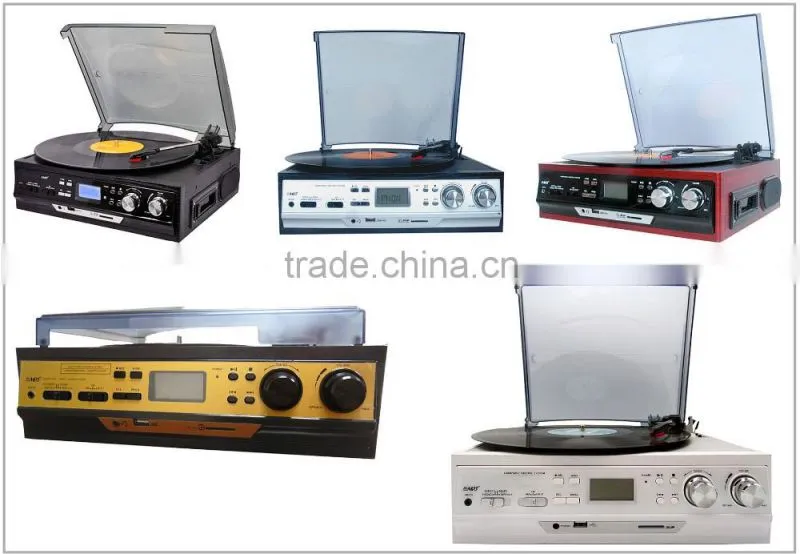 Rain Lane Hot sale vinyl Records Turntable Player Recordable 6-In-1 Music Centre