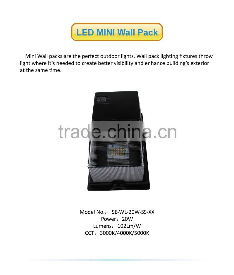 Waterproof High Lumen 20W Mini LED Wall Pack Light
