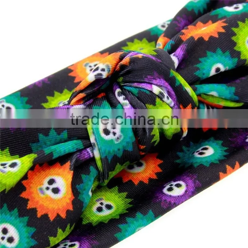 adjustable elastic headbands with bow -knitted bow headwraps -wholesale rabbit ear Christmas headband