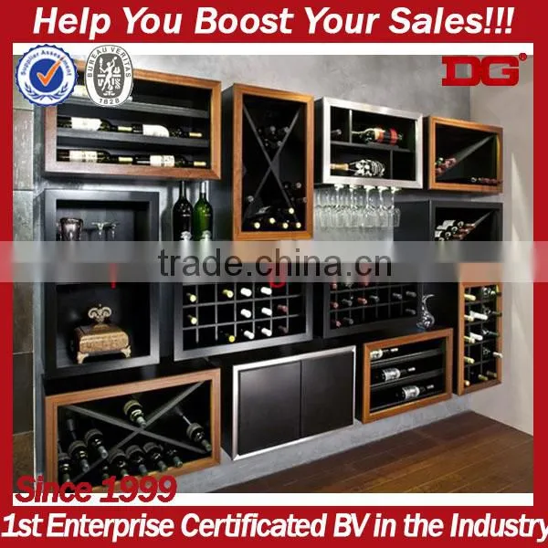 2014 Modern design high quality wood wine shelves