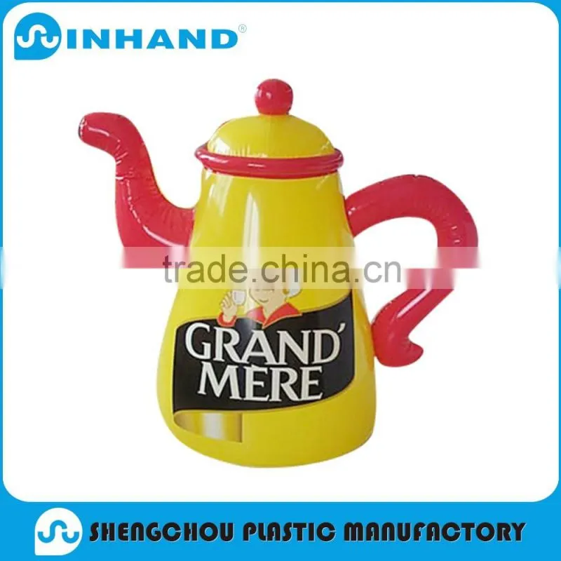 factory EN71,CE ,Eco-friendly Fashion yellow pvc inflatable Orange juice bottle for promotion/inflabale bottle