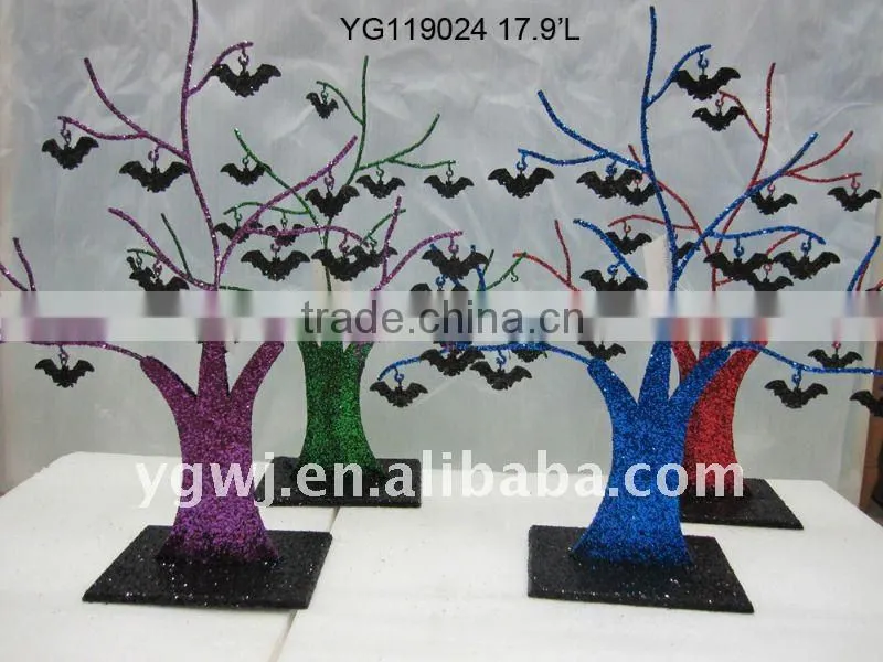Halloween tree with pumpkin decorations