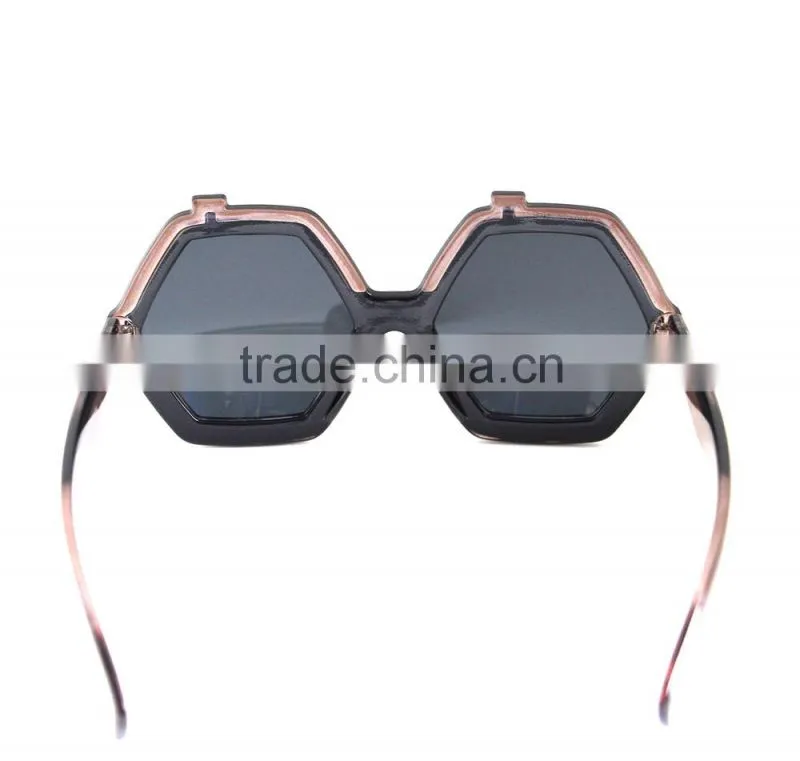 2015 promotion plastic quadrilateral sun glasses UV400 with diamond