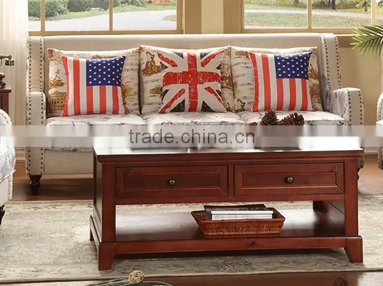 modern nordic style assorted color wooden legs fabric tufted sofa with rivet for living room furniture