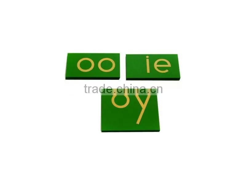 Montessori language learning tool for lower case print double sandpaper letter