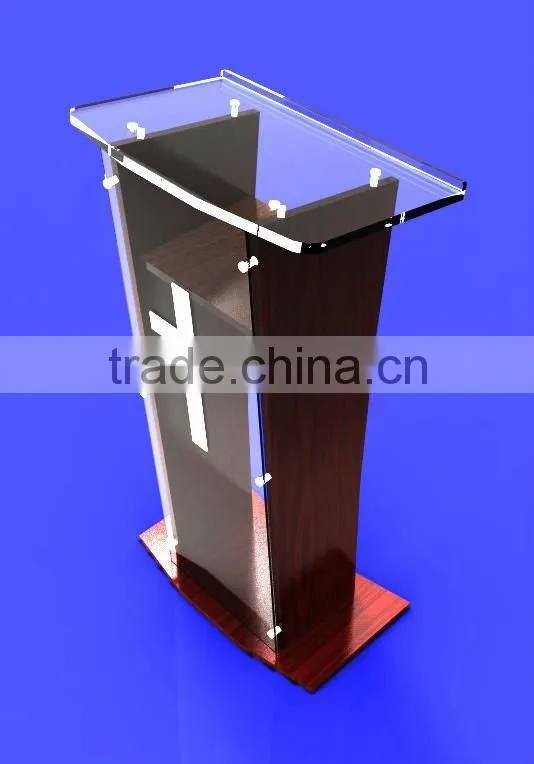 Top grade custom acrylic church pulpit, plexiglass podium for sale