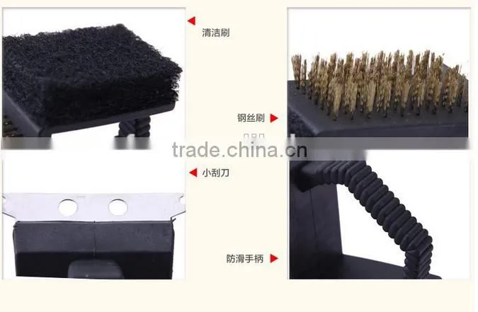 Top sale Barbecue Grill cleaner, brush cleaners, steel wire sponge trowel set kitchen tools