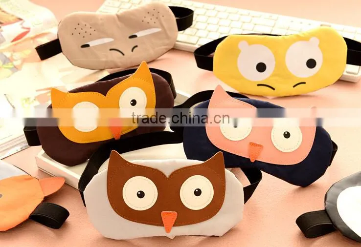 Wholesale korean funny cute animal custom blindfold anti-wrinkle and dark circle comfort travel sleeping cover eye mask