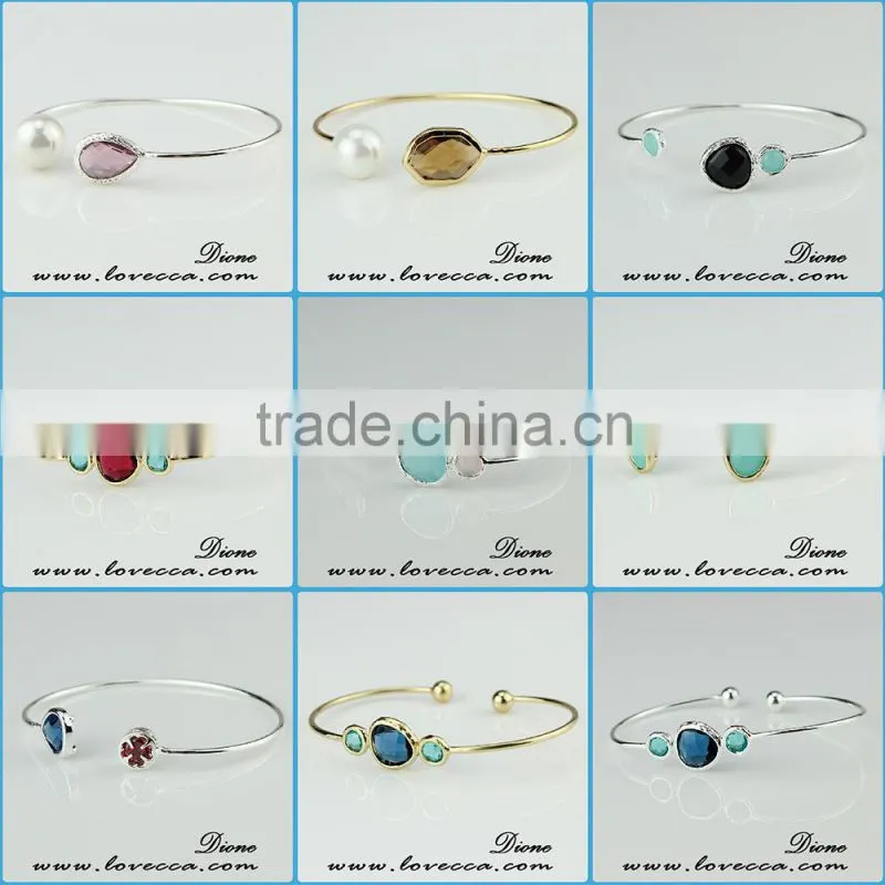 Mixed Faceted Crystal Glass Gem stone Earrings Charm Long Drop earring