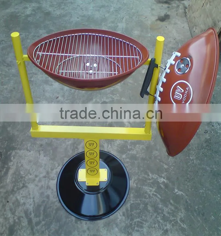 Red and blue color rugby shape helmet hibachi grills for sale