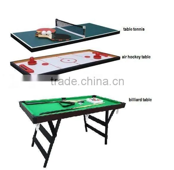 4' Factory promotion 3 in 1 multi games table. Snooker table, push hockey table, table tennis table