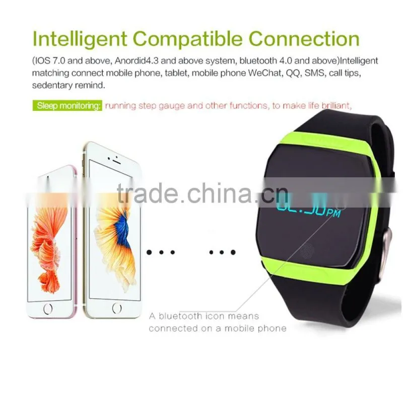 ports Smart Wristband E07S Bluetooth Smart Band Swimming Bracelet Vibrating Alarm for android and os system