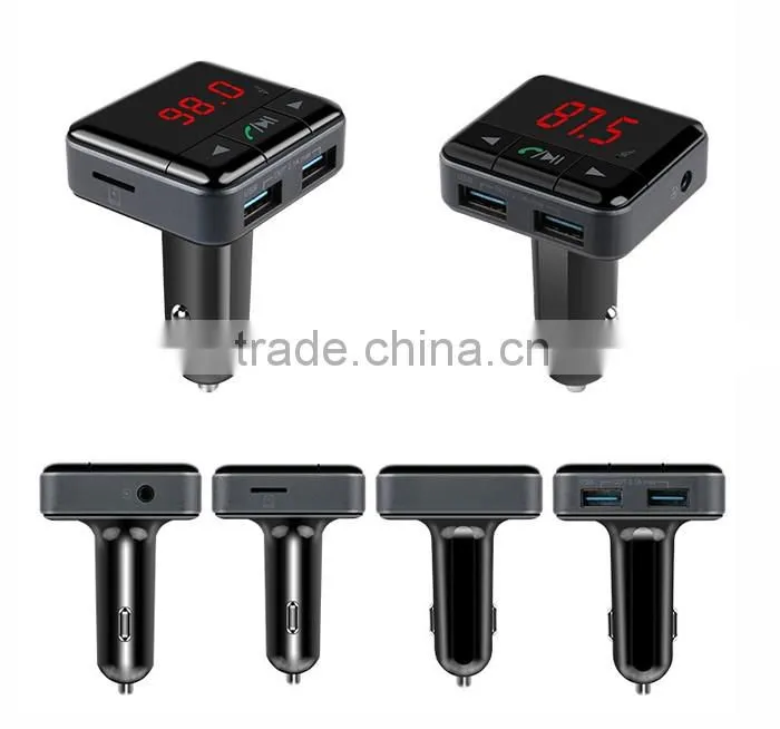 BC12 Dual USB Car Charger Bluetooth FM Transmitter Kit with APP Function, Support LCD Display / TF Card Music Play / Hands-free