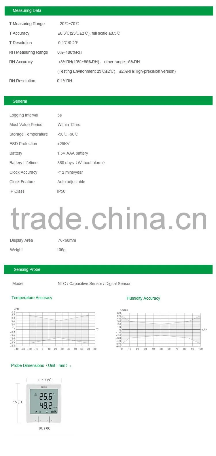 Desktop Wall Mount Precision Thermohygrometer Indoor Humidity Monitor Digital Temperature and Humidity Meter