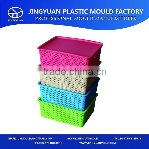 New design plastic rectangle wicker basket mould
