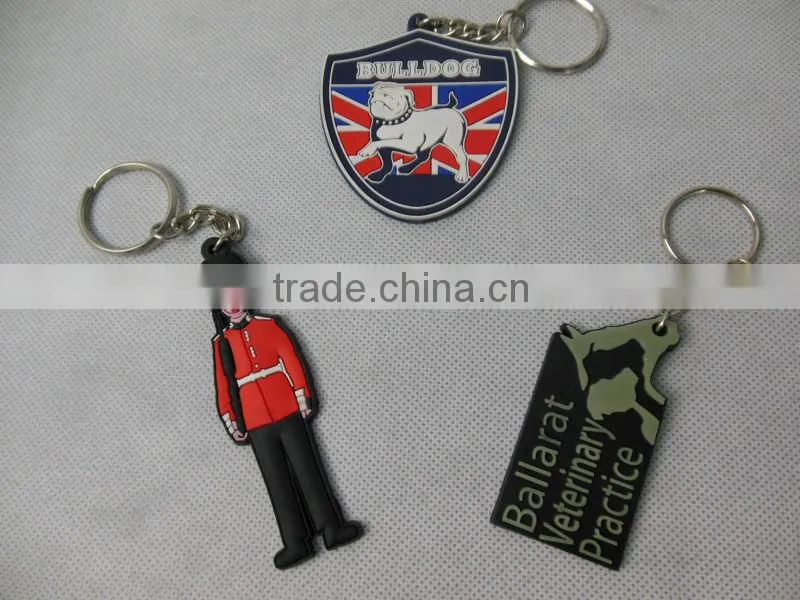 Promotional custom rubber key chain/ keyring