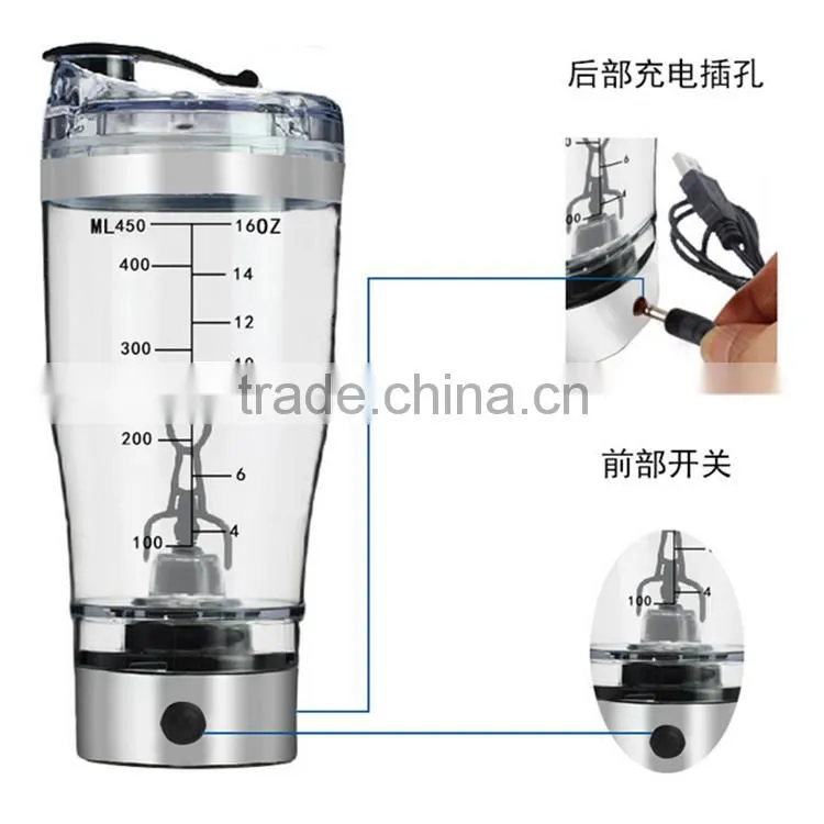USB Rechargeable Multicolor Vortex Mixer Protein 600ml joyshaker water bottle for bodybuilding supplements