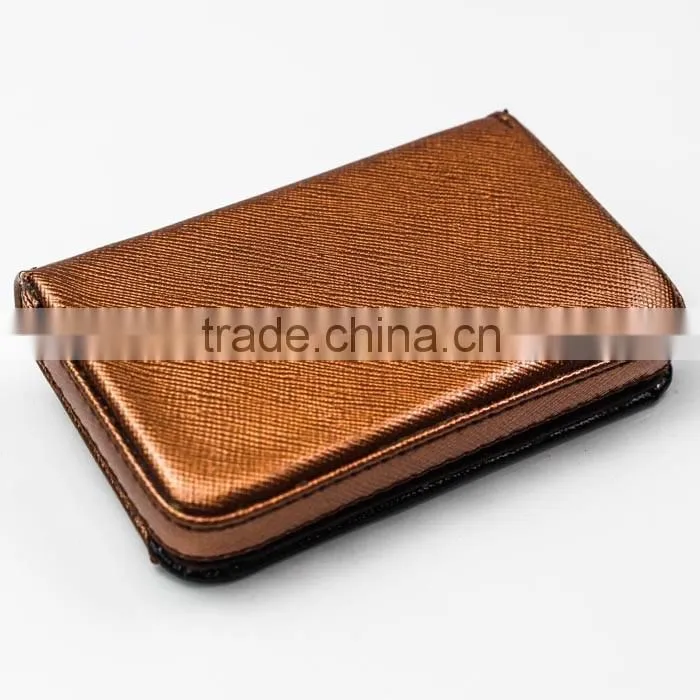 Luxury gold color credit card holder with PU leather material as promotional gift