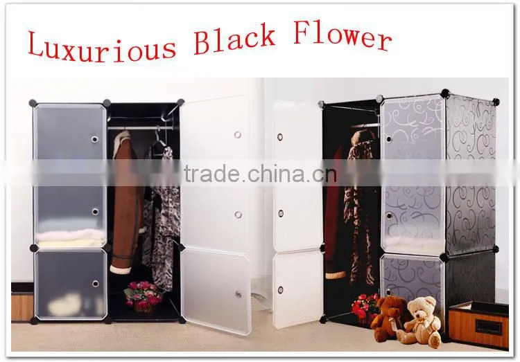 Modern Plastic Folding Bedroom Wardrobe Closet Hot Sale Design FH-AL0021-6