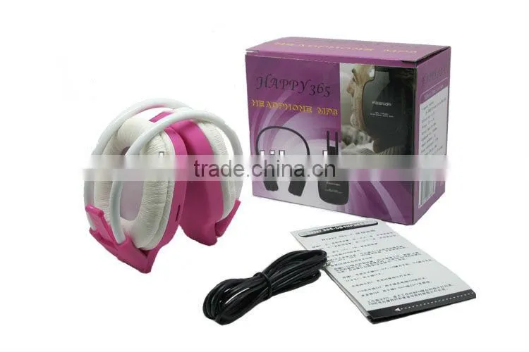 Portable beautiful TF card bluetooth headphone with FM function