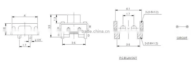 tactile switch TS-1121EM,smt/smd tactile switch