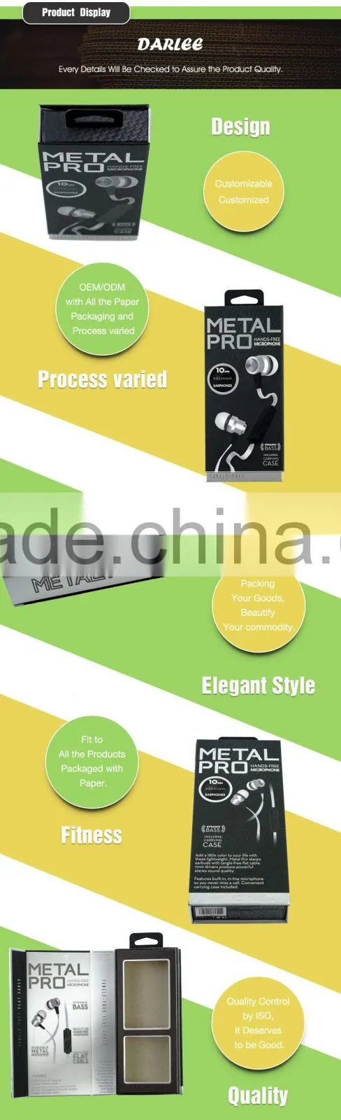 custom cardboard earphone packaging