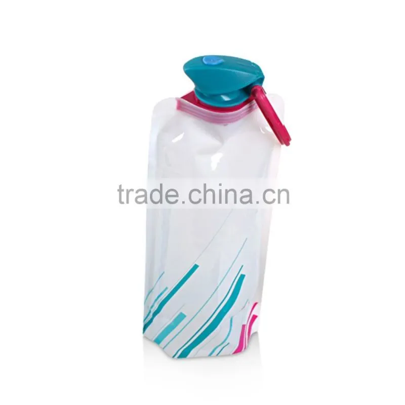 PE folding foldable sport water bottle water bag for travelling