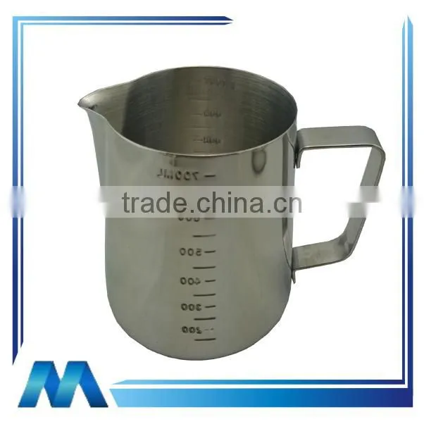 stainless steel measuring milk mug, Scale milk jug,graduate metal milk cup