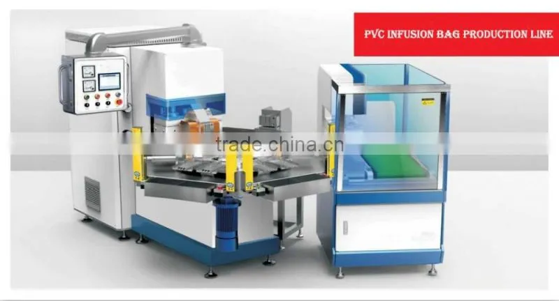 Automatic Six Station Dextrose Soft Bag Sealing Machine, PVC Infusion Bag Production Line